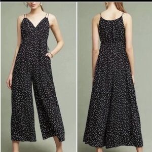 Maeve Black and White Spotted Jumpsuit